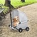 Pet Stroller Foldable Dog Stroller Lightweight Cat Seat Travel Carrier for Trip Shipping Small Medium Dogs Cats, Light Gray