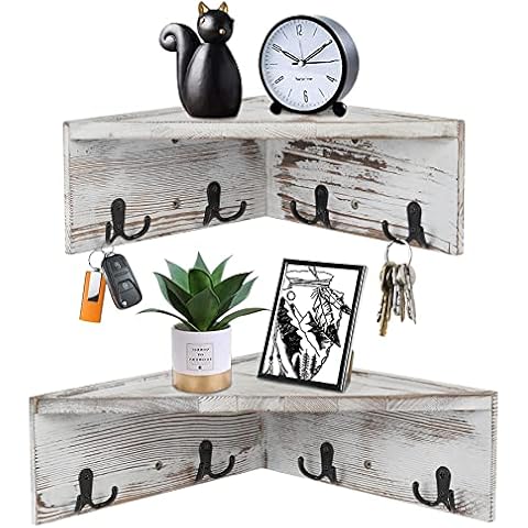Corner Shelf Wall Mounted with Hooks Cover