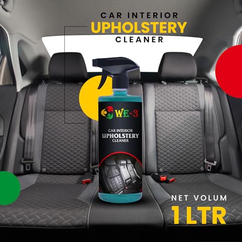 Image of WE-3 Car Interior Upholstery Cleaner - Restore Shine, Multi-Surface Stain Remover for Fabric, Vinyl, fiber, Rubber, Dashboard, Carpet, Roof, and Leather Surfaces (1LTR)