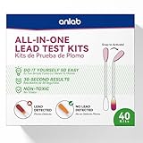 Kit de prueba de plomo anlab™ | Resultados rápidos en menos de 30 segundos | Todo en uno, sin necesidad de vinagre | Verifique plomo en superficies pintadas, madera, metal y más | Hisopos de algodón