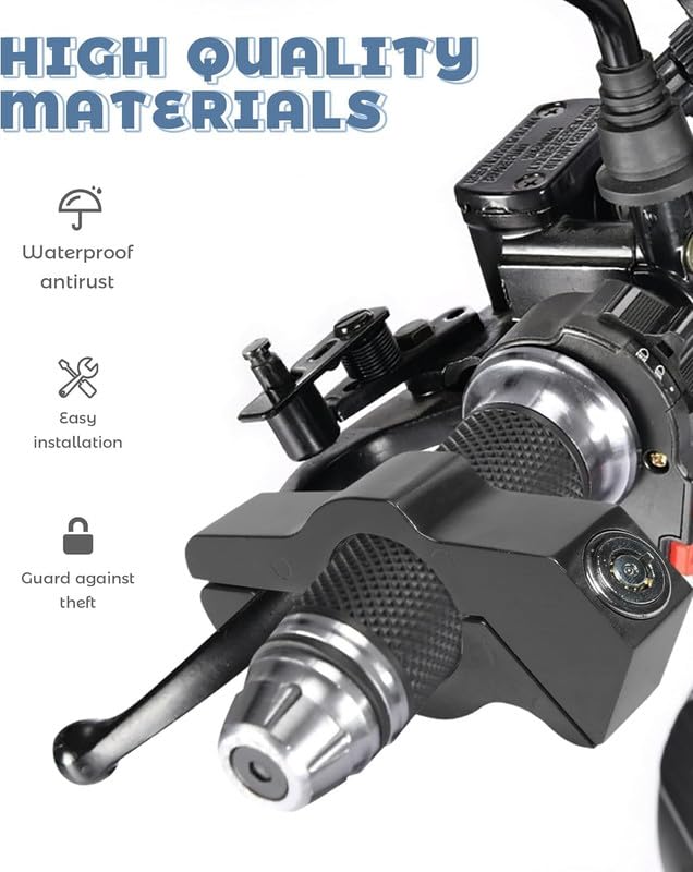 Image of Sevia Motorcycle Throttle Lock - Security Anti-Theft Grip Lock for Cruiser Sport Bike - CNC Machined Aluminum Lever - Quick & Durable