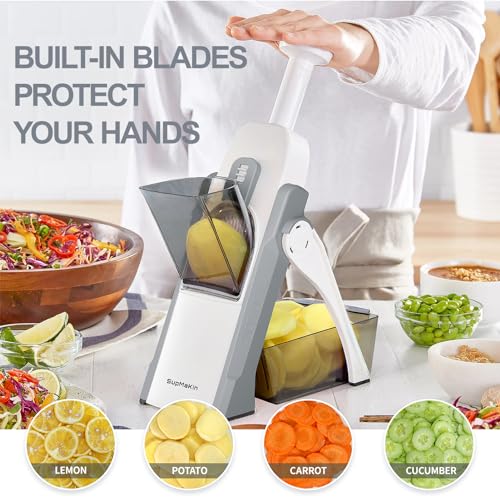 SupMaKin Safe Mandoline Slicer for Kitchen, Potato Slicer for Chips, Vegetable & Food Cutter,Thickness Adjustable 0.1-8 mm, Kitchen Faster Slice Artifact (Only Slicer) by SupMaKin - Image 3