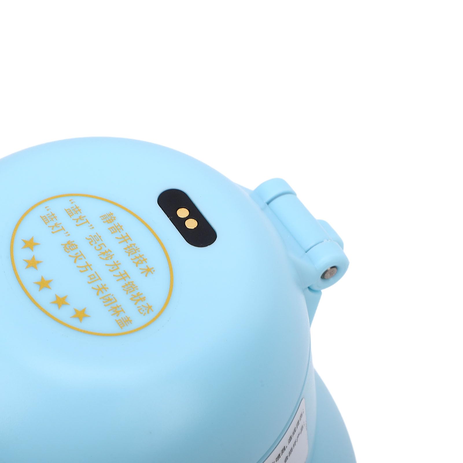 Denash Azul Lindo Dibujos Animados Niños 500ml Botella de Agua Aislada Acero Inoxidable Desbloqueo de Huellas Dactilares Deportes