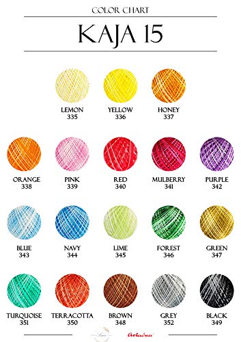 Cotton Crochet Yarn Gradient Colors Double Mercerized Thread 220yd/200m Ball 1.05oz/30g Knitting Tatting Emroidery Size 15 (Multi Black 349) - Image 4
