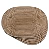 Noctiflorous oval braided placemats 12×18 inch table mats set of 6 for dining tables natural woven heat resistant place mats oval brown  urban country home decor