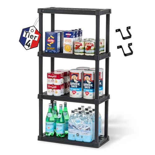 Iris Ohyama, Etagere de Rangement Plastique Résistante, Capacité de 100 kg, Facile à Assembler, 4...