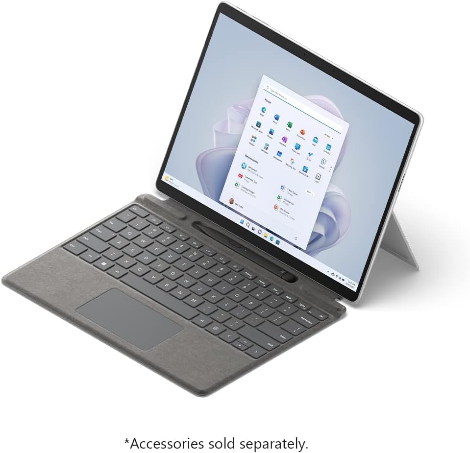 Image of Microsoft Surface Pro 9 (2022), 13 inch 2-in-1 Tablet & Laptop, Thin & Lightweight, Intel 12th Gen i5 Fast Processor for Multi-Tasking, 8GB RAM, 256GB Storage with Windows 11, Platinum, Microsoft Copilot