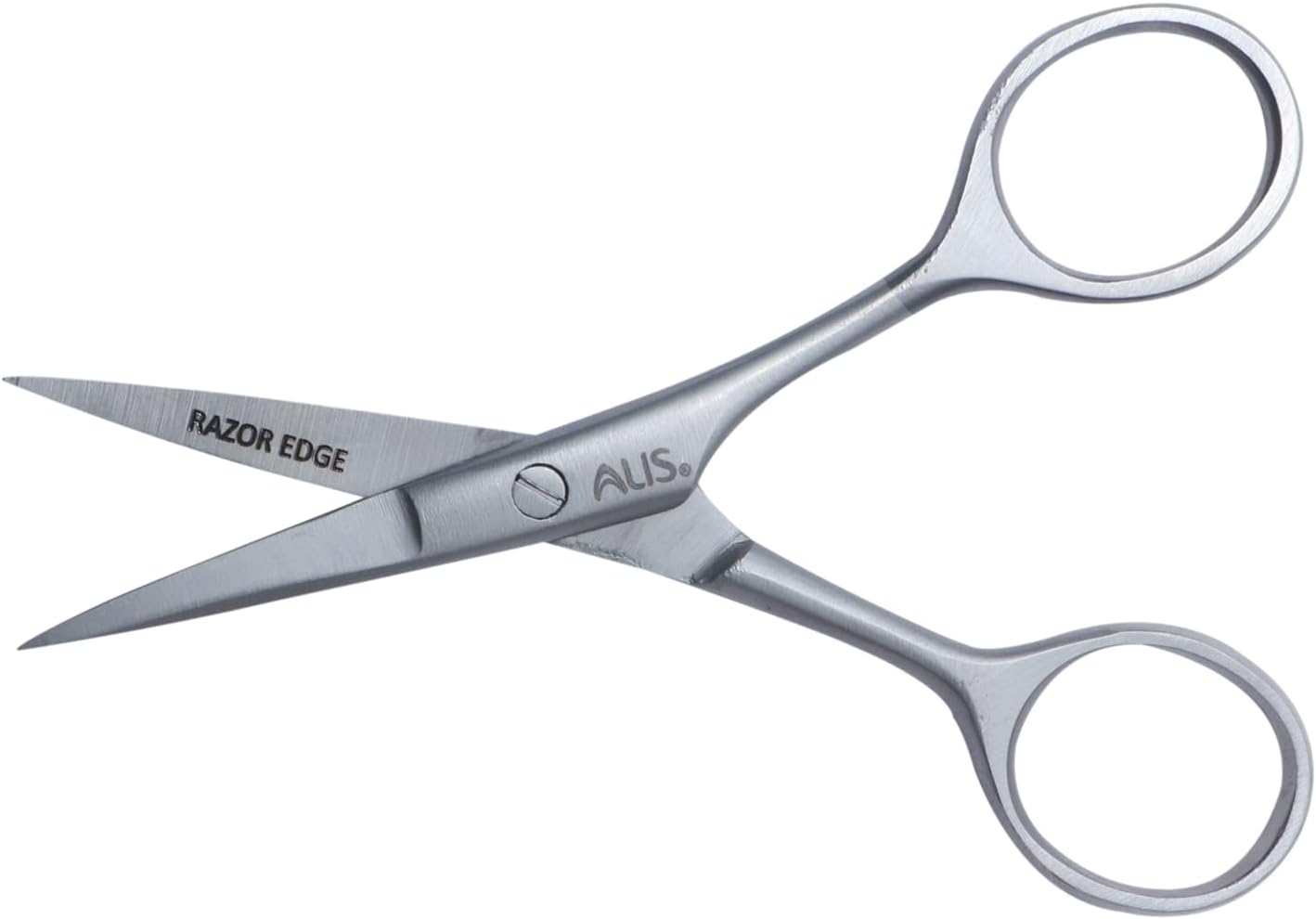 Alis Professional AB-105 Beard Mustache Trimming Salon Scissors, Silver For Men And Women (4.5 inches)