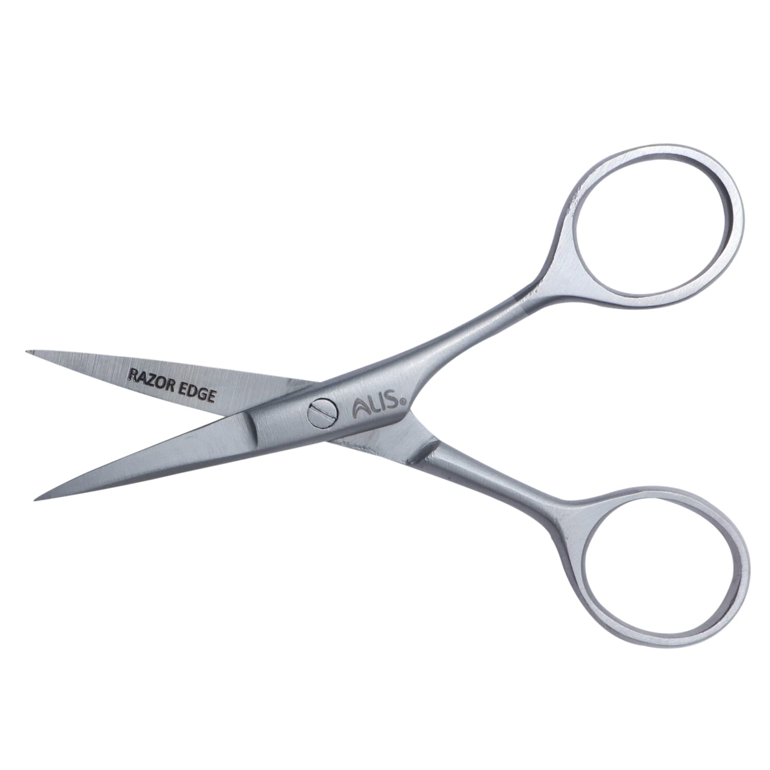 Alis Professional AB-105 Beard Mustache Trimming Salon Scissors, Silver For Men And Women (4.5 inches)