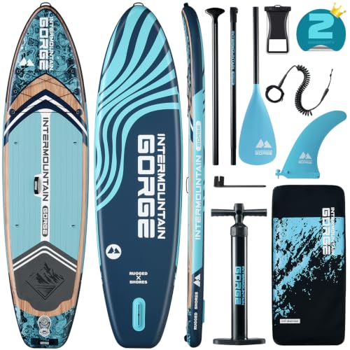 11'x34 Ultra Wide Inflatable Paddle Board, Stand Up Paddle Board &420lb Capacity for All Skill, Paddle Board for Yoga/Family, EVA Deck, US Fin, 100L Bag, High-Pressure Pump, Safety Leash