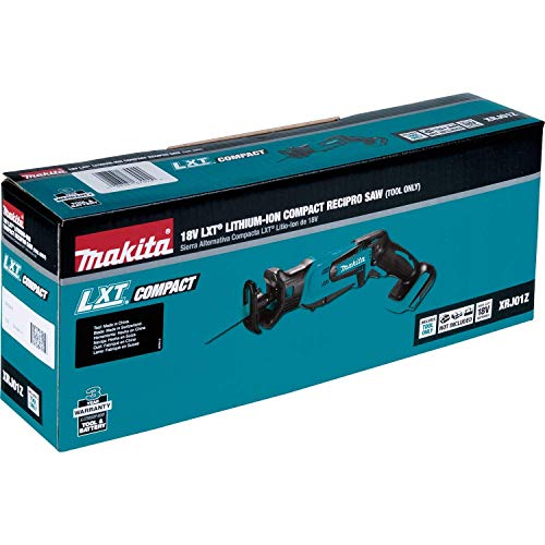Makita XRJ01Z 18-Volt LXT Lithium-Ion Cordless Compact Reciprocating Saw (Tool Only, No Battery), Bare Tool (Renewed)