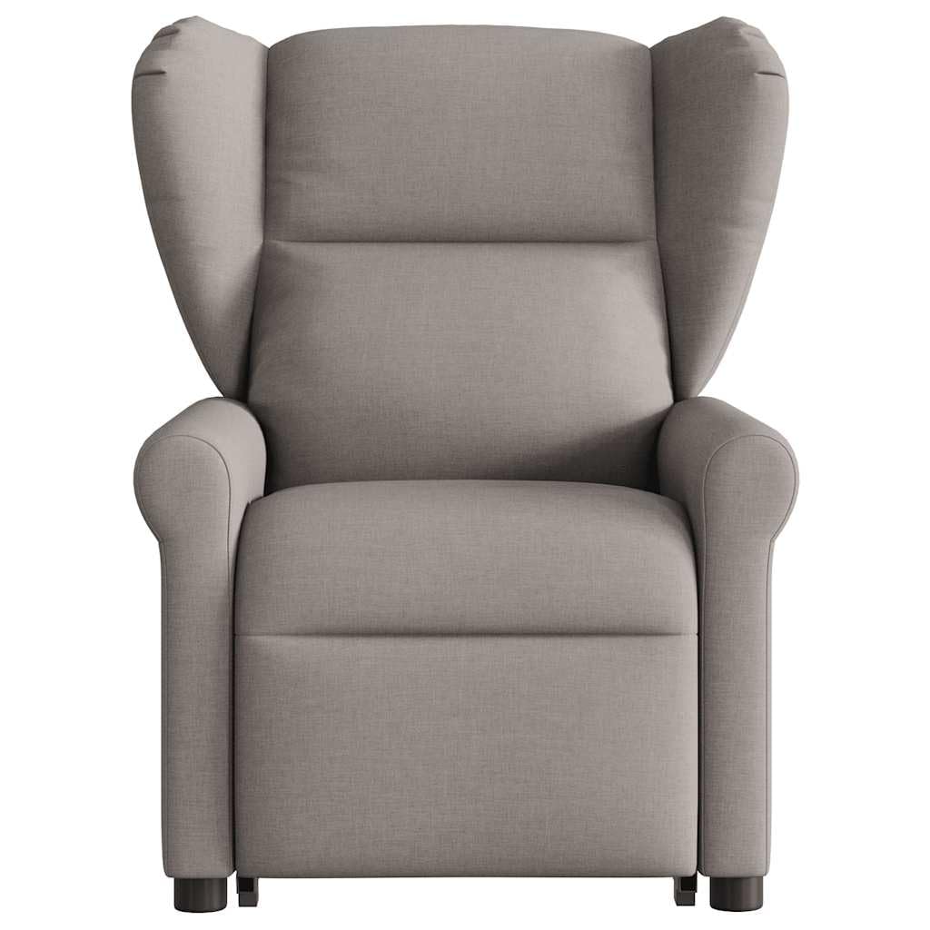 Sillón elevador eléctrico reclinable de tela gris con 6 puntos de masaje, función de elevación y reclinación eléctrica a 135 grados, estructura
