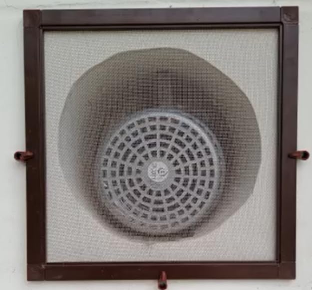 Image of Wall Exhaust Fan Cover|Aluminium Frame and SS mesh(Grade 304,Mosquito Net with Stopper and Screws|to Prevent from Mosquito's,Cocroach,Insects(Size -16 * 16 Inch) (Colour-Coffee Brown)