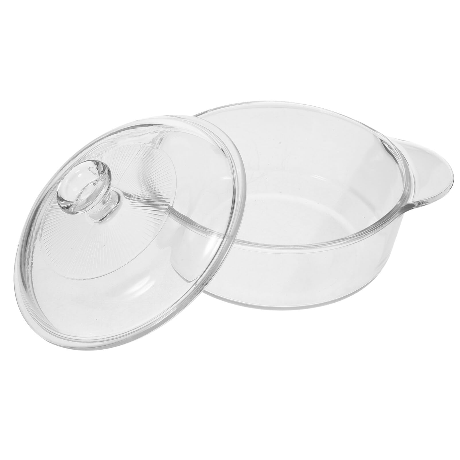 Alipis Große Salatschüssel aus Glas 1l mit Deckel und Doppgriffen | Transparent, Leicht zu Handhaben und Transportieren, zum Aufbewahren und Servieren von Speisen