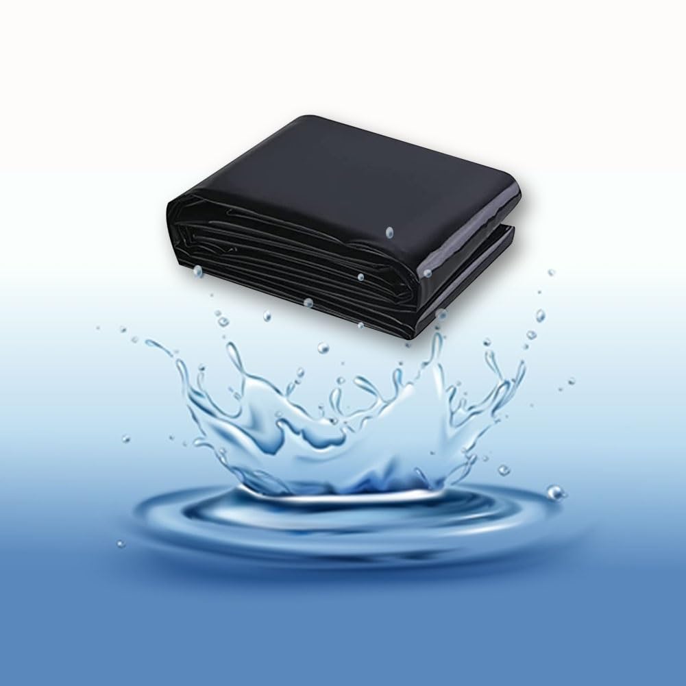 Heavy Duty Pool Membrane Pond Liner Flexible and Lightweight Impermeable Film for Reinforced Landscaping 4x4m Black Pond Liner