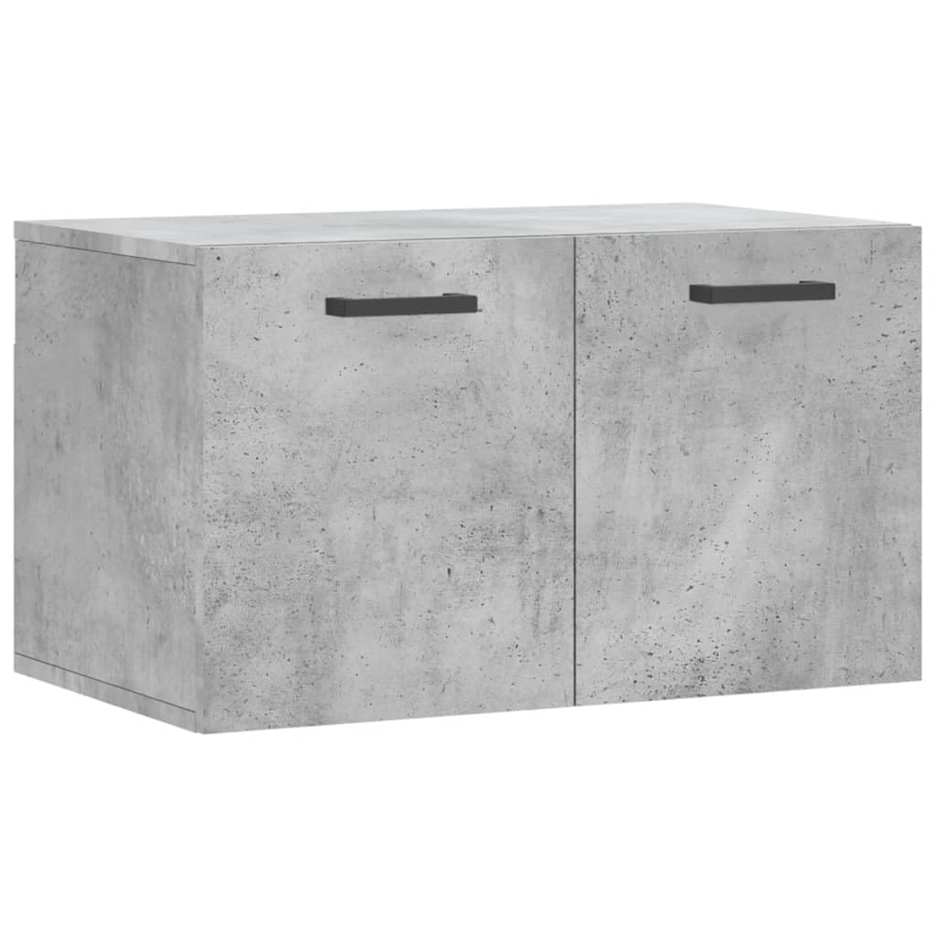 Armoire murale suspendue en bois gris béton 60cm : rangement gain de place