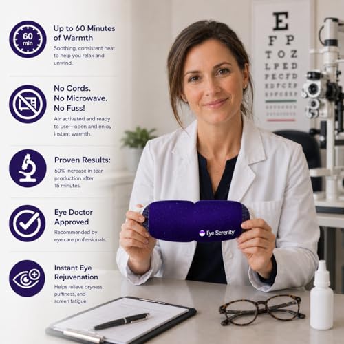 Image of Eye Serenity Steam Eye Mask, Heated Eye Mask, Self Heating Warm Compress for Dry Eyes, Fast Relief for Stye, Puffy Sensitive Eyes, Moist Heat, Gift for Women and Men - Unscented