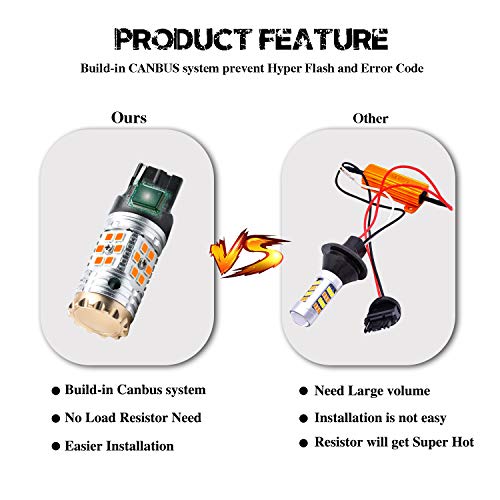 LivTee Amber LED Turn Signal Blinker Bulbs #TOP29
