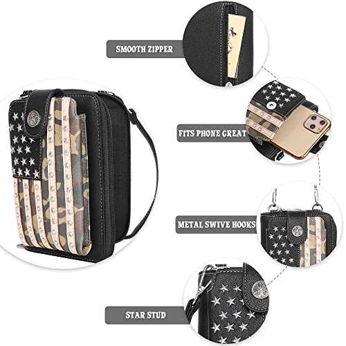 Montana West Women's Patriotic Studded Tote Satchel Handbags Concealed Carry Purse Crossbody Bags Green Mbb-Us04-183Gn #TOP2