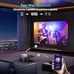 Portable Mini Projector with Electric Focus, NICPOW Full HD 1080P Projector, Bluetooth Movie Projector with Auto Keystone, Two-Way Bluetooth, Ideal for Indoor Outdoor Use, White - Image 4
