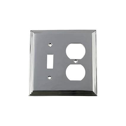 719887 Deco Switch Plate with Toggle and Outlet, Bright Chrome