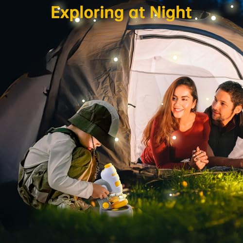 Funsland Handy Kindermikroskop für Kinder, 60-180x Tragbares Taschenmikrosk, Mini Mikroskop mit Handyhalter,Versuchsspielzeug für Jungen und Mädchen im Freien, Pädagogisches Geschenk für Kinder ab 6