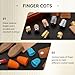 Mnuizu Sewing Thimble Set with Storage Box - Includes Sewing Big Eye Needle, Finger Protector & Adjustable Finger Guard - Quality Metal Copper Thimble - Ideal Sewing Tools for DIY Projects