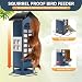 Squirrel Proof Bird Feeder for Outside, Heavy Duty Metal Wild Bird Feeders with Weight Activated Perches, 2LB Large Capacity Mesh Birdfeeder for Garden Yard Decor, Blue