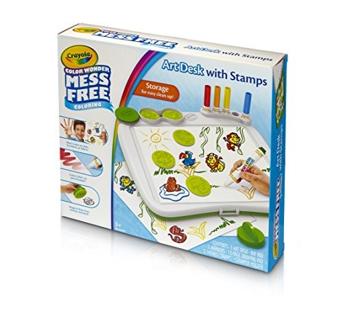 Crayola Color Wonder Mess Free Art Desk With Stamps, 20+ Pieces, Kids Toys #TOP1