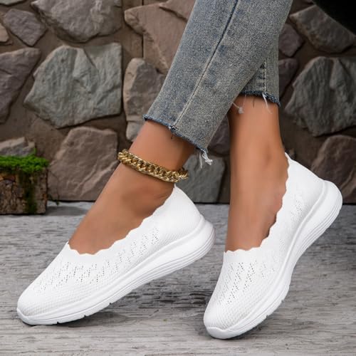 Women's Slip on Loafer Shoes Mesh Casual Walking Sneakers Knit Round Toe Nurse Casual Shoes3