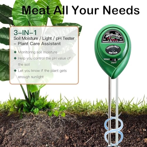 Suplong 3-in-1 Soil Moisture Meter, Upgraded Stainless Steel Probe Soil pH/Light/Moisture Meter for Plants, Soil Tester for Garden, Farm, Lawn, Indoor & Outdoor (No Battery Needed) by Suplong - Image 5