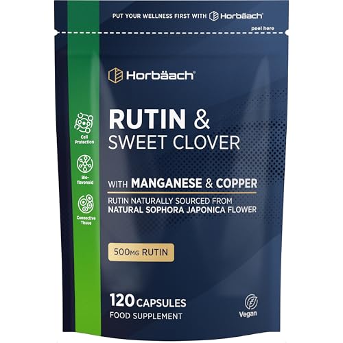 Rutina y Melioto Complex | con Manganeso y Cobre | 120 Cápsulas Veganas | Rutin & Sweet Clover Complex | Horbaach
