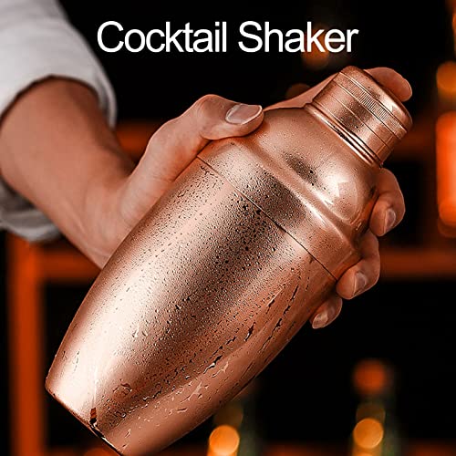 Coqueteleira, filtro de favo de mel, coqueteleira de ouro rosa 500ml para bartender, abanador de aço