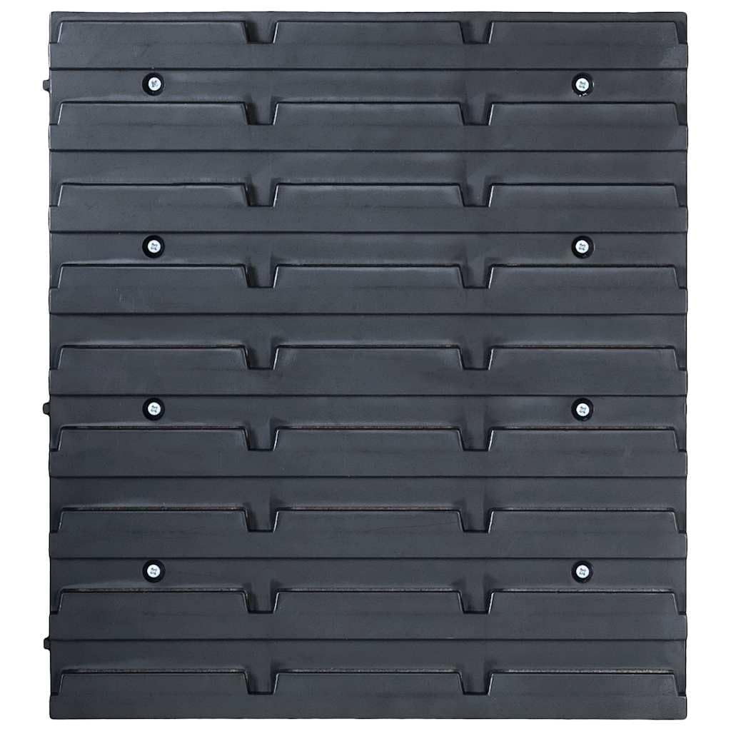 Set di 96 scatole portaoggetti con supporto da parete, scatole impilabili per officina e garage, sistema da parete per viti e piccoli pezzi