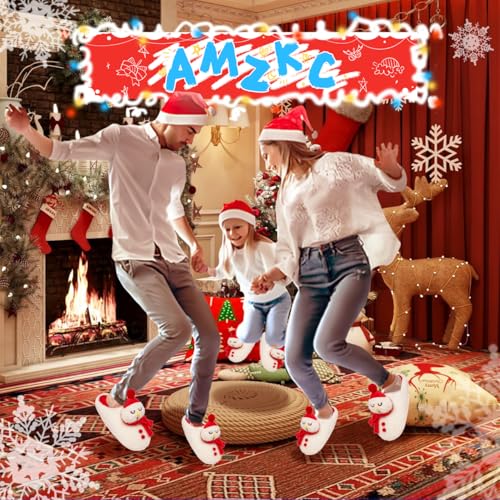 ZKC Matching Christmas Slippers for Family Unisex Little Kid Size 13 to Adult Size 114