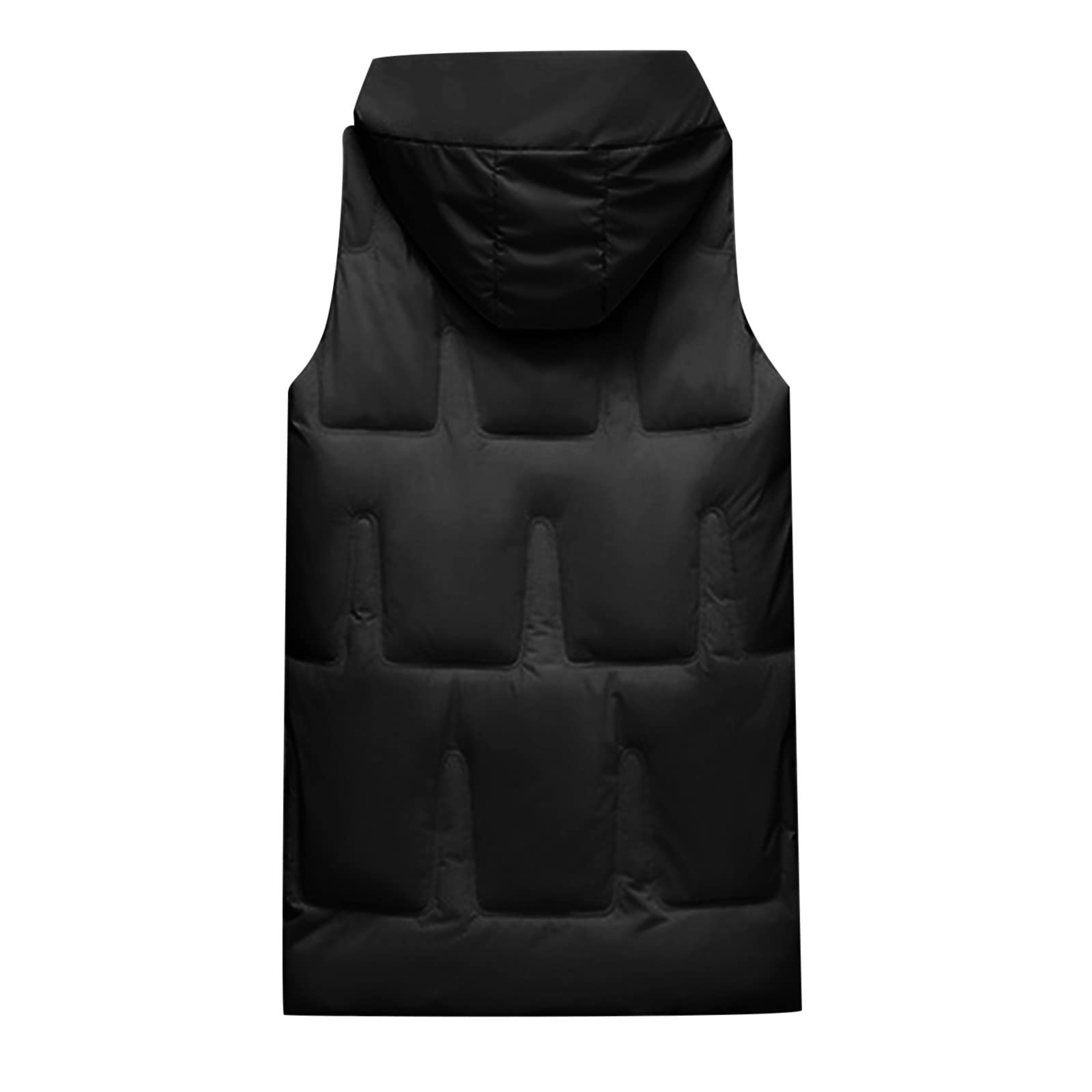Generisch Gilet trapuntato da donna lungo con cappuccio – gilet invernale da donna caldo senza maniche gilet in piuma ispessito cappotto invernale soffice piumino con cerniera gilet elegante gilet