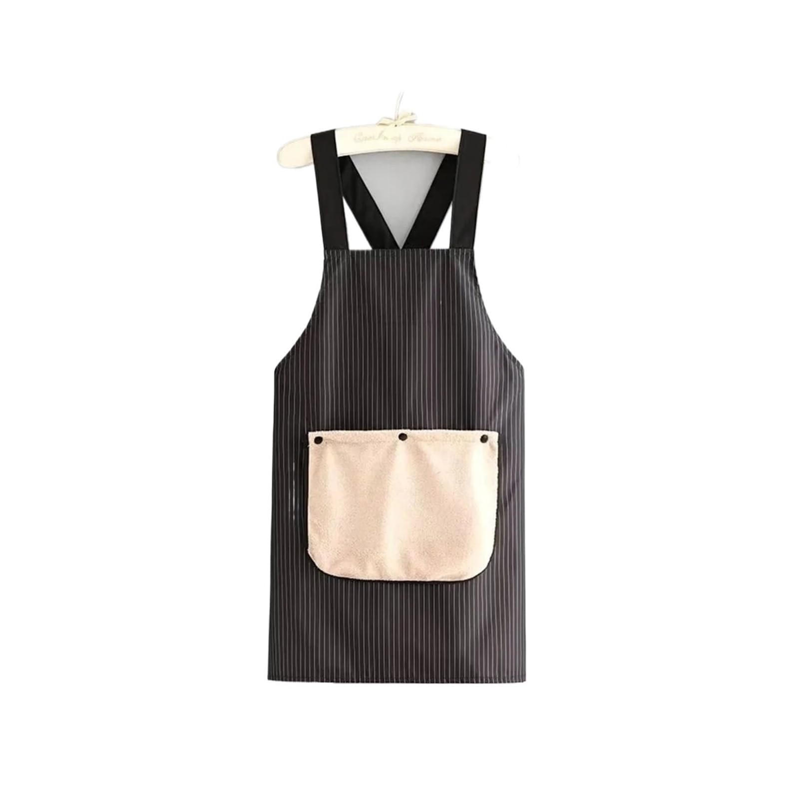 delantal Delantal de cocina impermeable, uniforme restaurante sin mangas con espalda cruzada y toalla mano extraíble, Baberos antiincrustantes for cocinar hornear