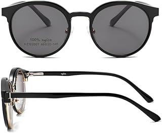 Óculos Armação 2 em 1 Clip-On Redondo Unissex Lad Frizz Preto Dourado