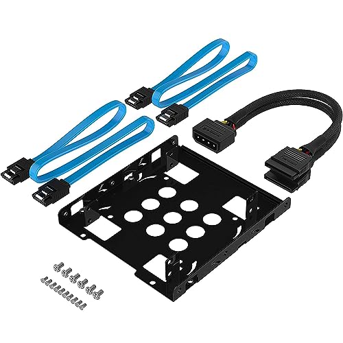 SABRENT Kit de montaje de unidad de disco duro interno de 3.5" a 2 unidades de estado sólido (SSD) / 2.5 pulgadas, incluye cables SATA y de alimentación [BK-HDCC] - imagen 9
