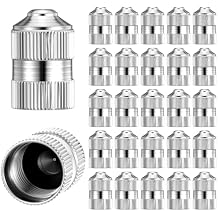25 Pack Brass Tire Valve Caps - Heavy-Duty Stem Covers with O Rubber Seal, Silver Tire Valve Stem Covers for Cars, SUV, Bike and Bicycle, Truck, Motorcycle