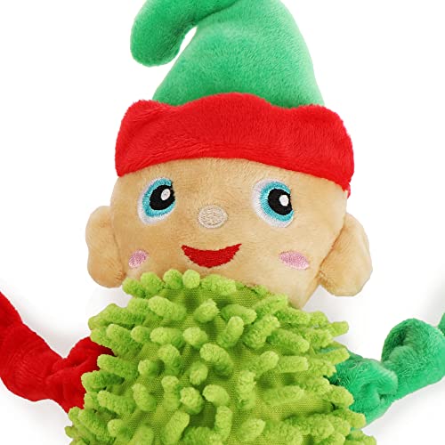 com-four® Hundespielzeug Elf - weiches Puschel-Kauspielzeug - Quietschspielzeug-Puppe aus Plüsch für Hunde und Katzen - Heimtierbedarf Beißspielzeug (1 Stück - Puschel - Elfe)