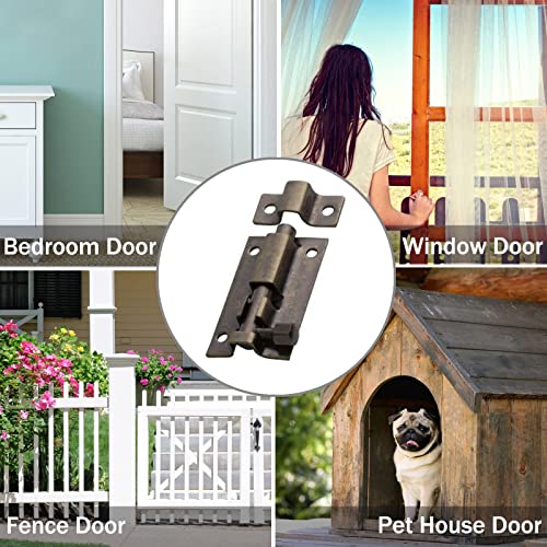 TOP-VIGOR 2Pcs 3 Inch Slide Door Latch Lock Bolts, Stainless Steel Sliding Door Security Barrel Bolt Latch - Image 4