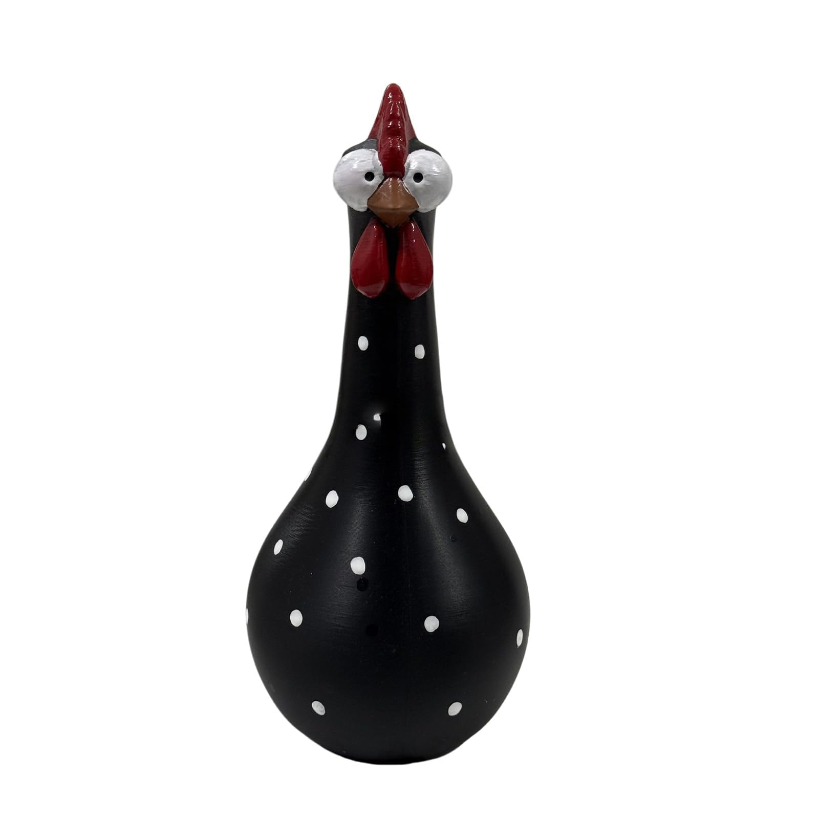 Decorative Resin Chicken Vase, Colorful Dot Long Neck Rooster Sculpture