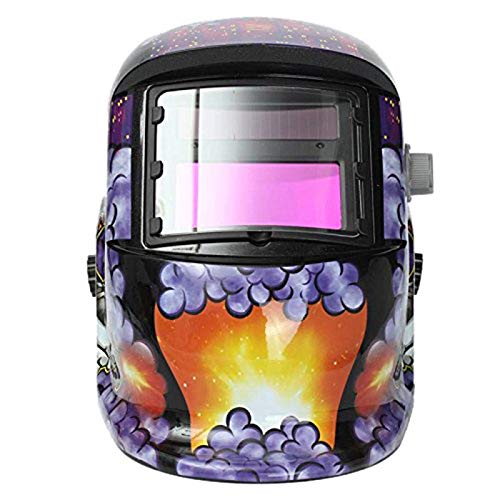 Pantalla para Soldar,Gran áRea VisióN Máscara de soldadura la capilla casco automática solar (energía for recarga) Protección cara