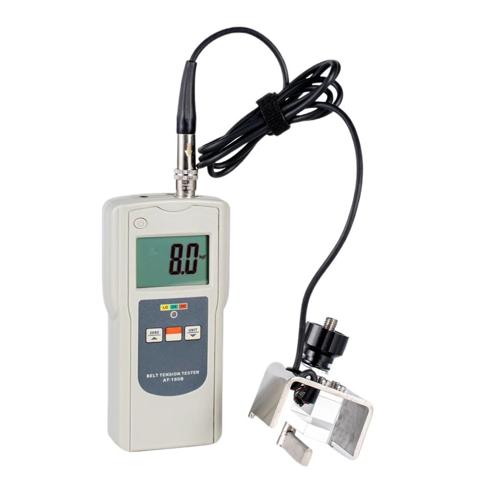 NURII Portable Belt Tension Meter, AT-180B, Automotive Belt Tension Tester, for Textiles, Metal Wire, Film Industries Etc 0~750N