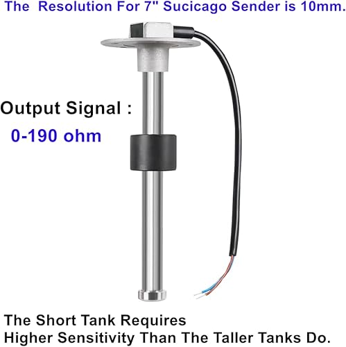 Miniatura 104 de Fuel Sender Marine - Unidad de envío de tanque de combustible de 17 pulgadas (16.929 in), flotador de acero inoxidable, nivel de combustible, unidad