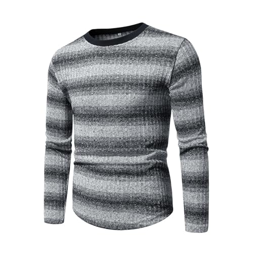 Muscularfit Mens Work Sweaters and Pullovers Causal Fashion Striped Long Sleeve Sweater Lightweight Pullover Top Fall Clothes2