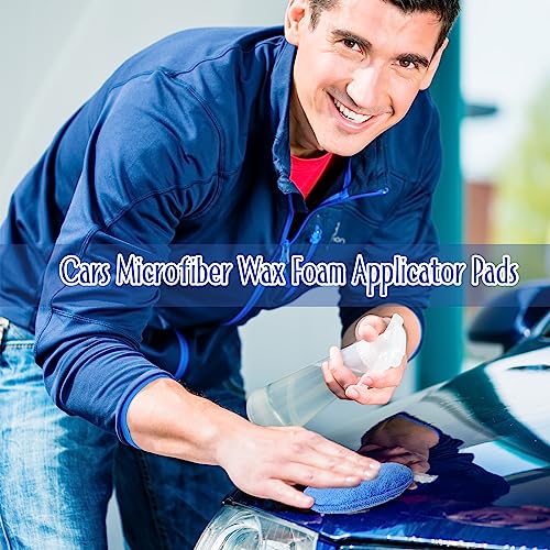 Image of Tanlade 50 Pcs Car Detailing Microfiber Applicator Pad Wax Applicator Wash Microfiber Pads, 5 Inch Diameter (Blue)