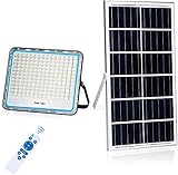 200W Focos LED Exterior Solares Luz Solar Exterior Mando a Distancia 6500K Luz Blanca IP67 Impermeable Foco Solar 200 LEDs 10000 LM