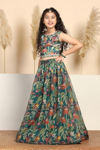 Image of Fashion Dream Girl's Silk Blend Readymade Lehenga Choli Set |Lehenga Choli for Girls|Ethnic Wear|Kids Lehenga